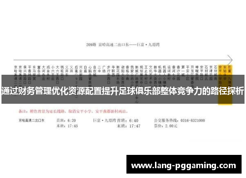 通过财务管理优化资源配置提升足球俱乐部整体竞争力的路径探析