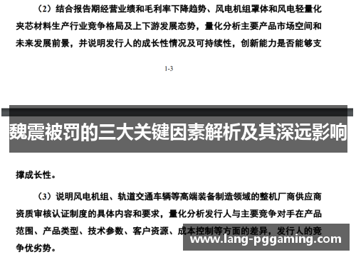 魏震被罚的三大关键因素解析及其深远影响